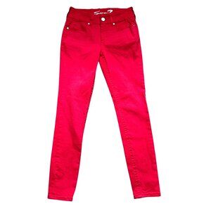 Seven7 High Rise Skinny Jeans Bold Red Stretch Denim Slim Fit Trendy Color Sz 6